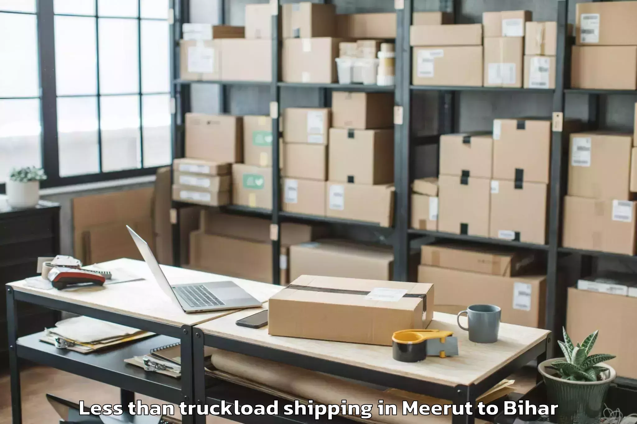 Book Meerut to Lauriya Nandangarh Less Than Truckload Shipping Online